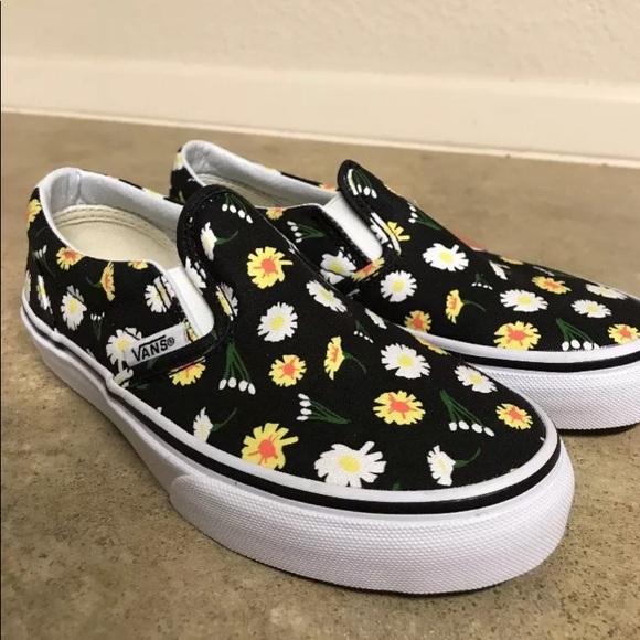 vans flower slip ons